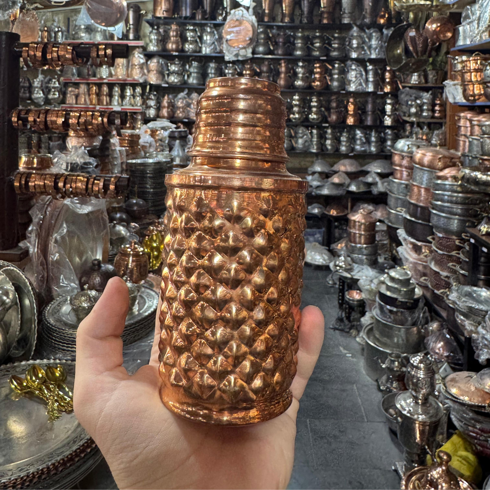 Piramit, Kalaylı Saf Bakır Matara (450ml)