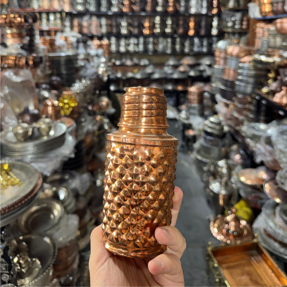 Piramit, Kalaylı Saf Bakır Matara (450ml)