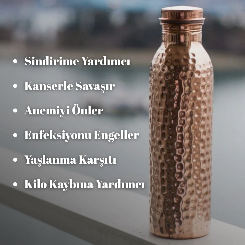 Bakırhan® Kalaylı Saf Bakır Matara (750ml)