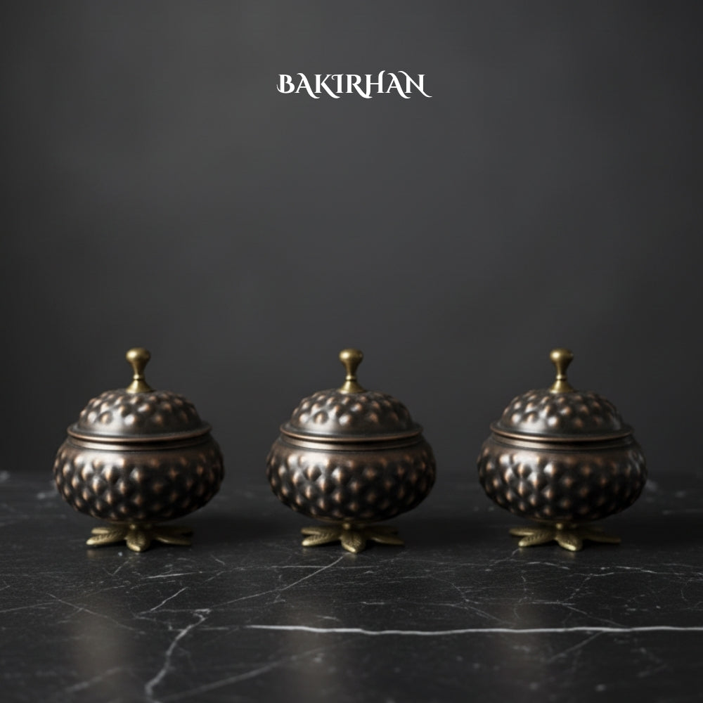 Saf Bakır Piramit Baharatlık Seti