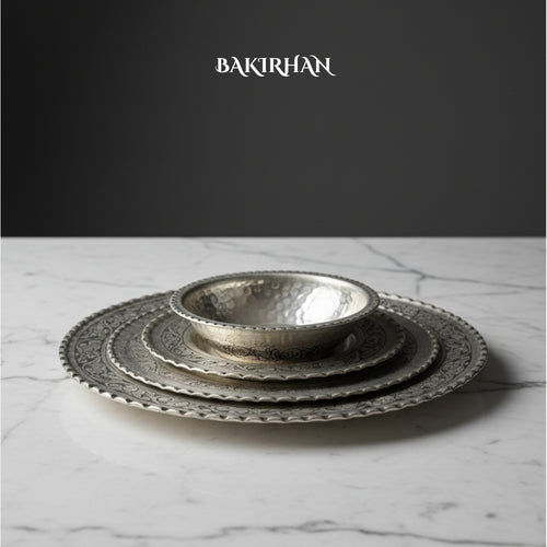 4 Parça Saf Bakır Yemek Takımı