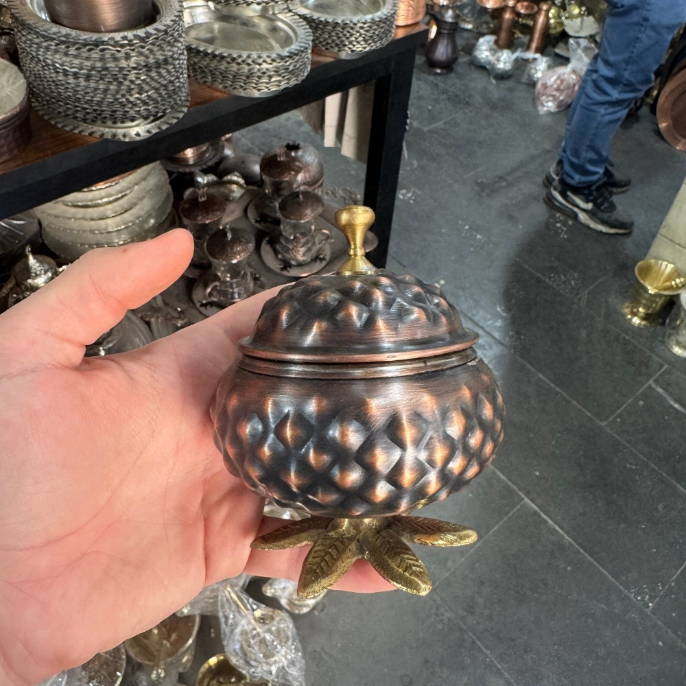 Saf Bakır Piramit Baharatlık Seti