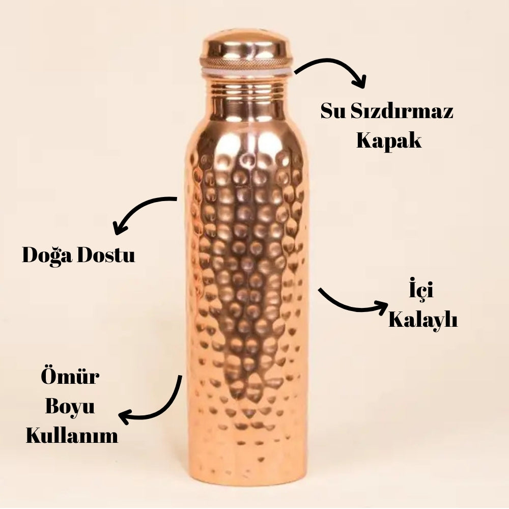 Bakırhan® Kalaylı Saf Bakır Matara (750ml)