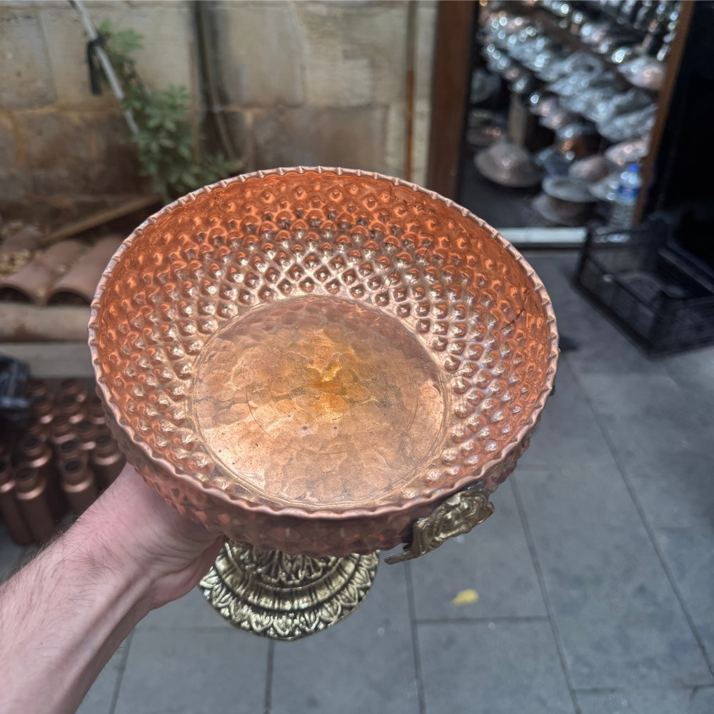 Pirinç At Figürlü Bakır Sunumluk