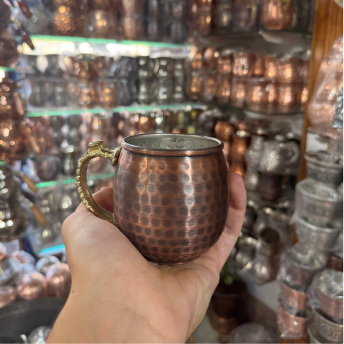 Siyah Dövme Bakır Bardak