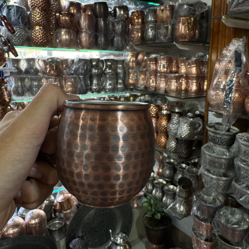 Siyah Dövme Bakır Bardak