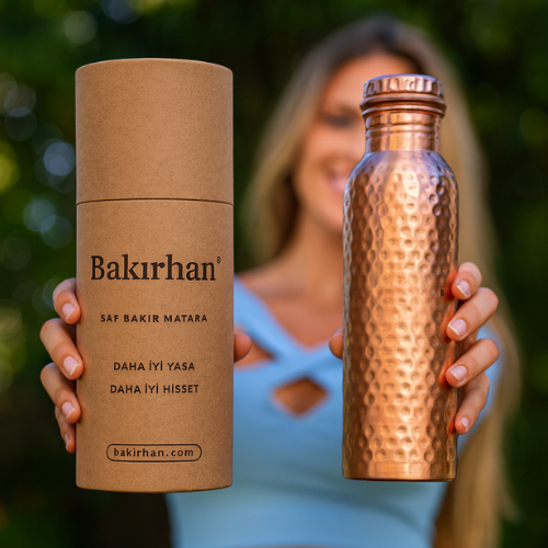 Bakırhan® Kalaylı Saf Bakır Matara (750ml)