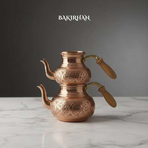 El Oyması Bakır Demlik (Küçük Boy)