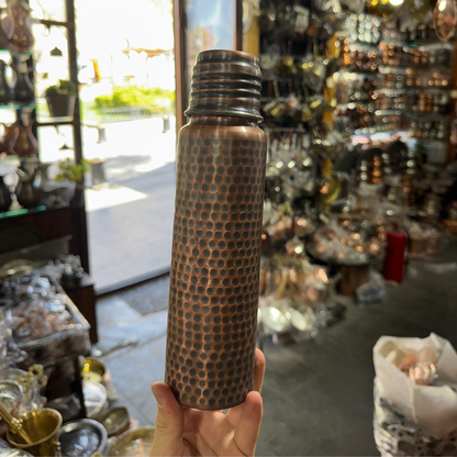 Siyah, Kalaylı Saf Bakır Matara (750ml)