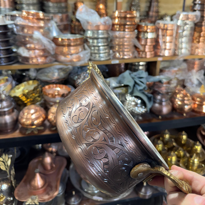 Siyah İşlemeli Bakır Tencere