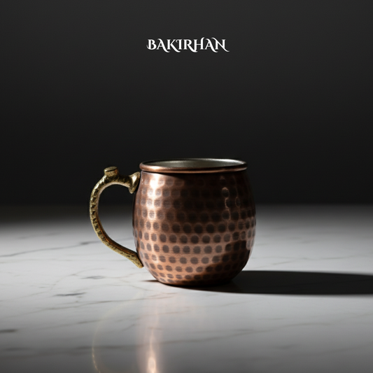 Siyah Dövme Bakır Bardak