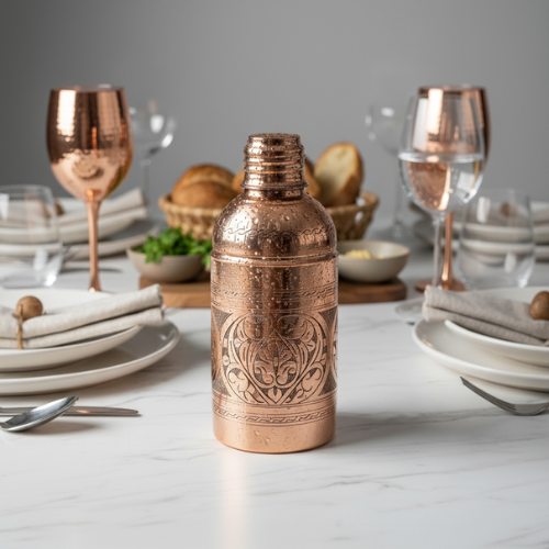 İşlemeli Saf Bakır Matara (1,6 L)