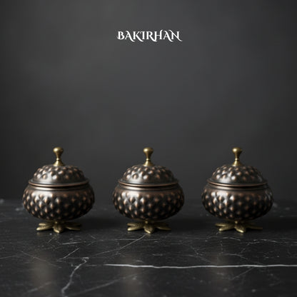 Saf Bakır Piramit Baharatlık Seti