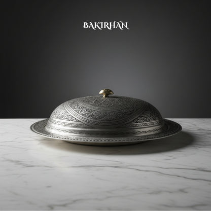 İşlemeli Saf Bakır Sunumluk