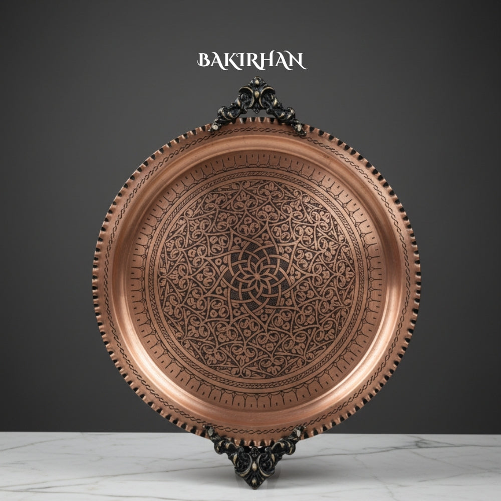 Özel İşlemeli Bakır Tepsi