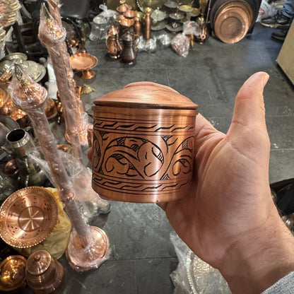 İşlemeli Bakır Baharatlık