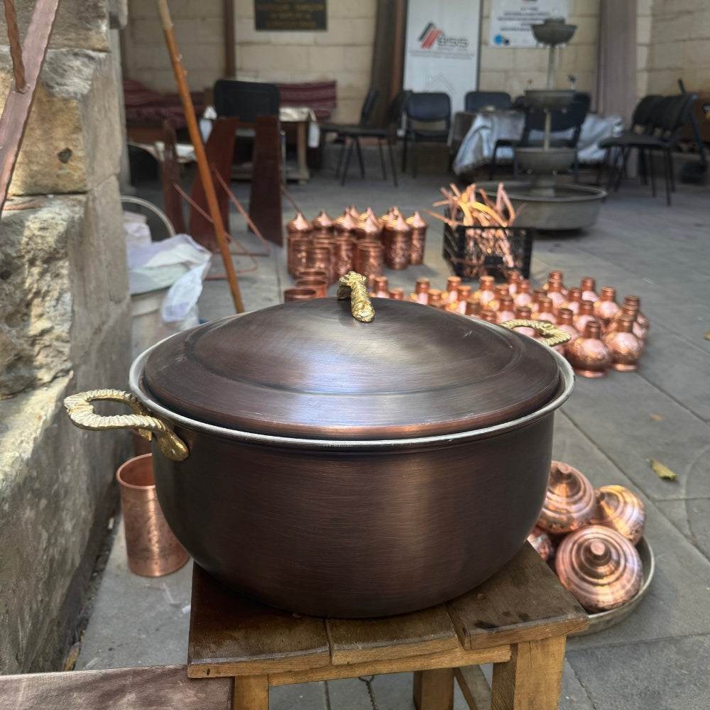 Siyah, Saf Bakır Tencere (10 Litre)