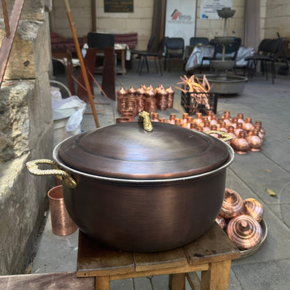 Siyah, Saf Bakır Tencere (10 Litre)