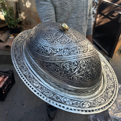 İşlemeli Saf Bakır Sunumluk