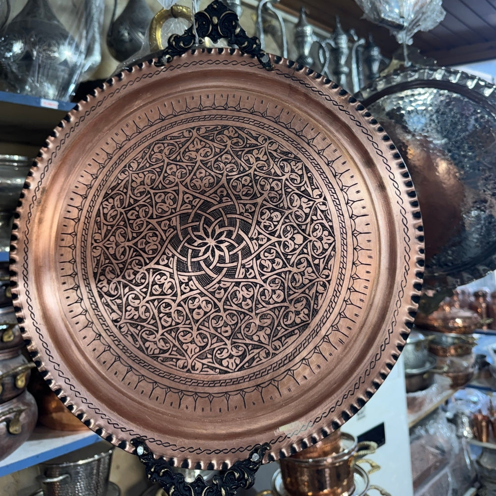 Özel İşlemeli Bakır Tepsi
