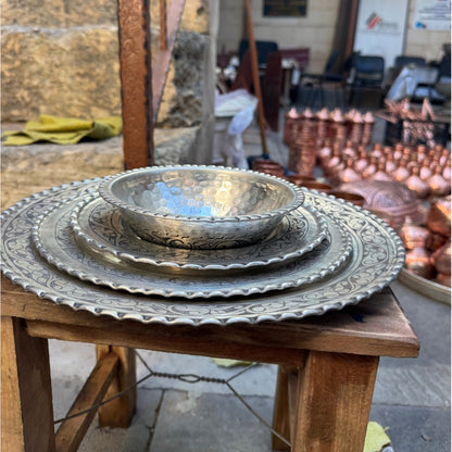 4 Parça Saf Bakır Yemek Takımı