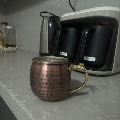 Siyah Dövme Bakır Bardak