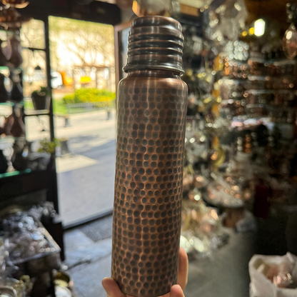 Siyah, Kalaylı Saf Bakır Matara (750ml)