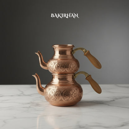 El Oyması Bakır Demlik (Küçük Boy)